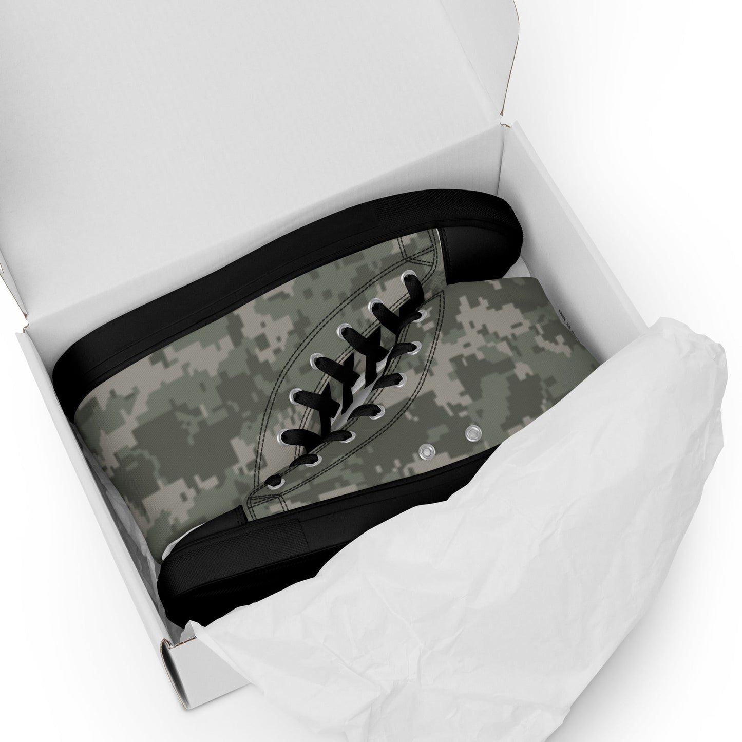 American Digital Army Combat Uniform (ACU) CAMO Mens high top canvas shoes - High Top Canvas Shoes