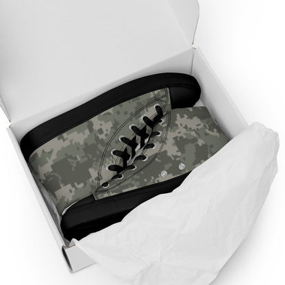 American Digital Army Combat Uniform (ACU) CAMO Mens high top canvas shoes - High Top Canvas Shoes