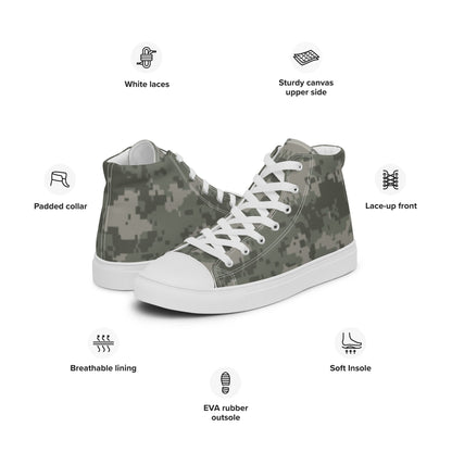 American Digital Army Combat Uniform (ACU) CAMO Mens high top canvas shoes - High Top Canvas Shoes