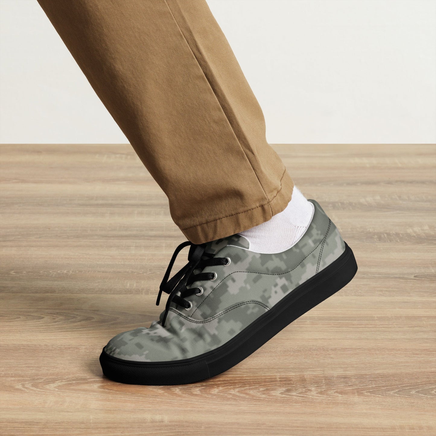 American Digital Army Combat Uniform (ACU) CAMO Mens Lace-Up Canvas Shoes - Lace-up