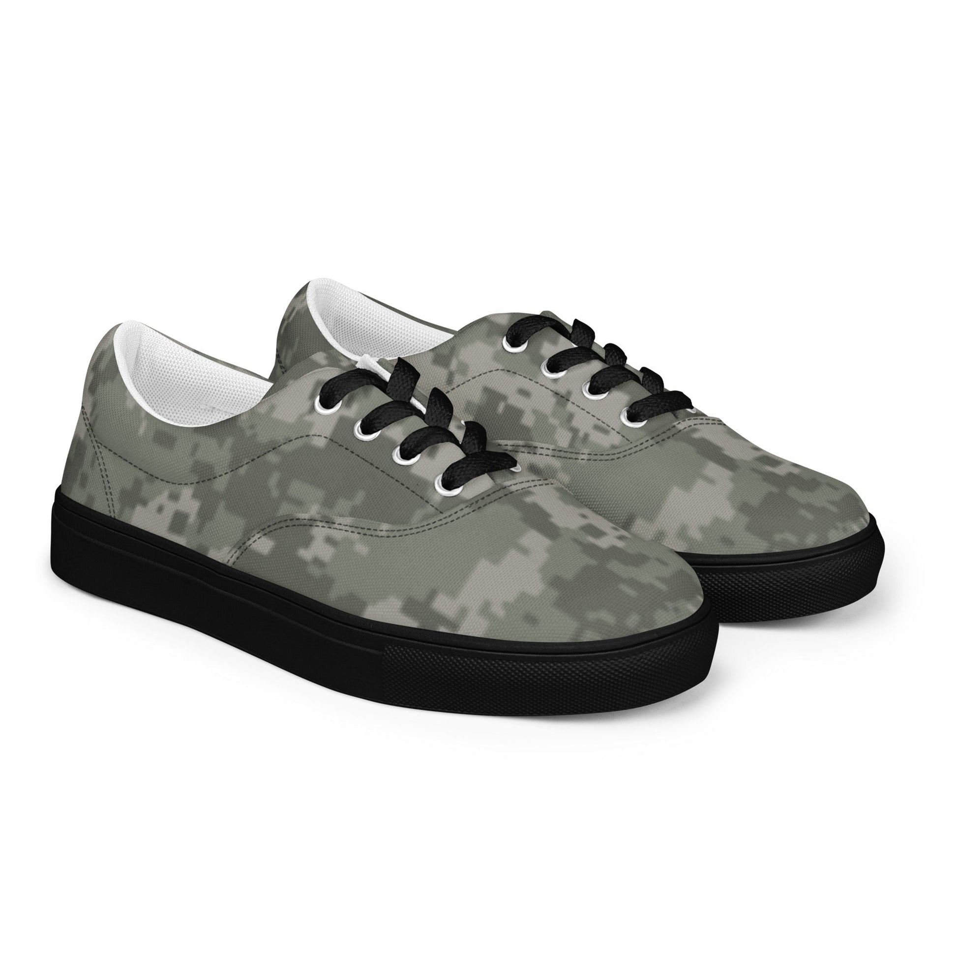 American Digital Army Combat Uniform (ACU) CAMO Mens Lace-Up Canvas Shoes - Lace-up