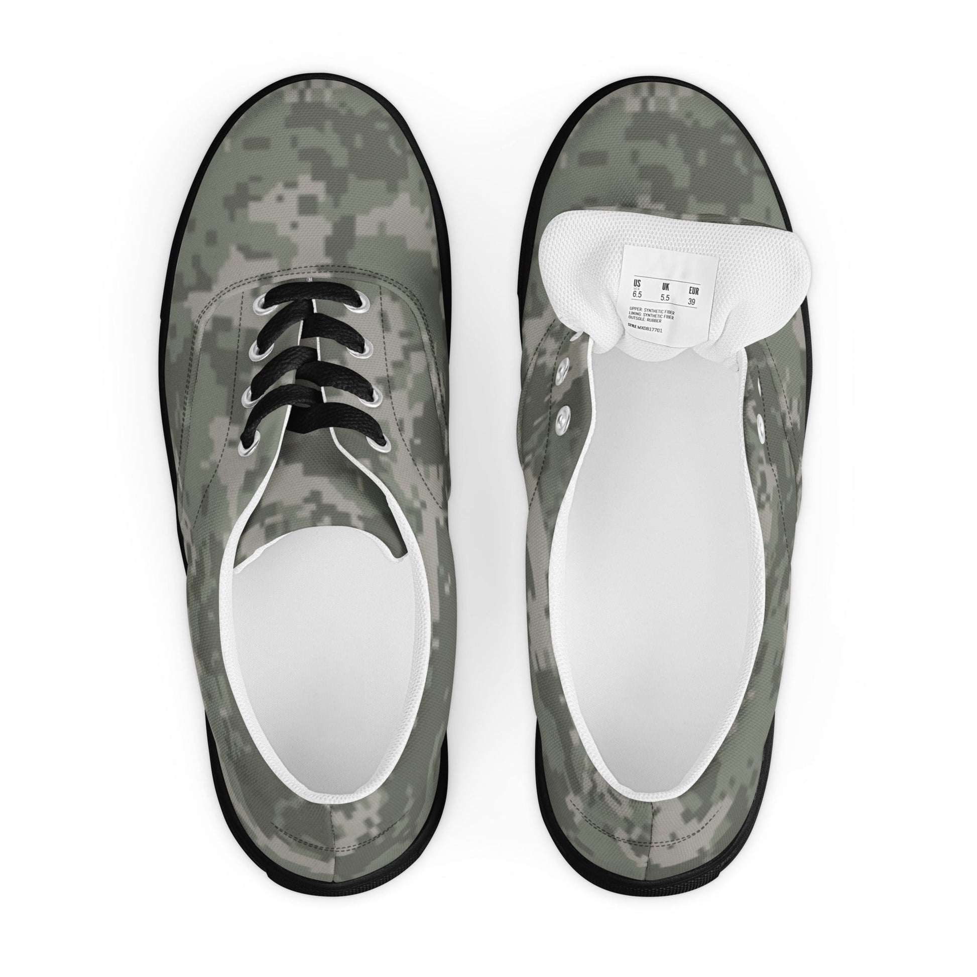 American Digital Army Combat Uniform (ACU) CAMO Mens Lace-Up Canvas Shoes - Lace-up