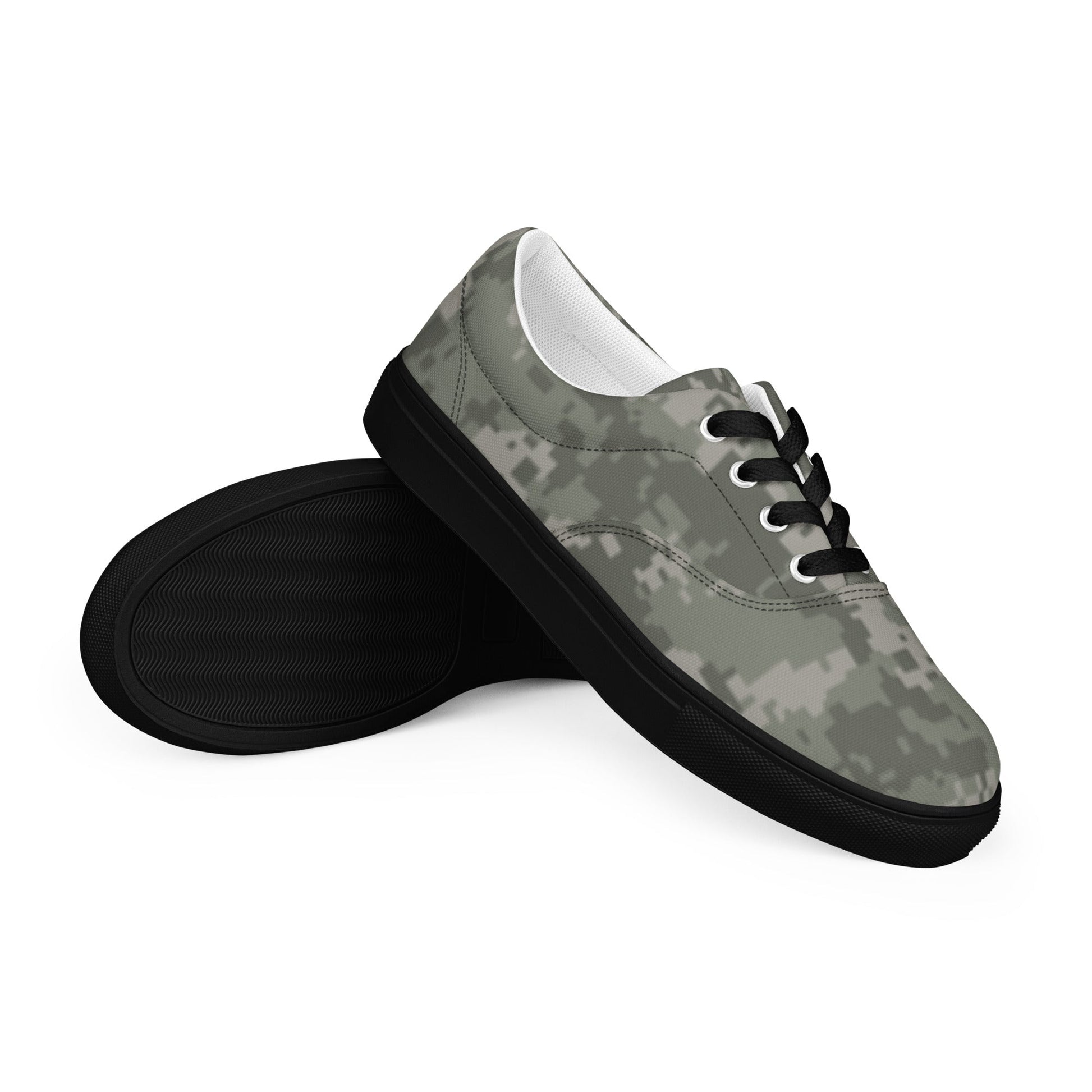 American Digital Army Combat Uniform (ACU) CAMO Mens Lace-Up Canvas Shoes - 5 - Lace-up