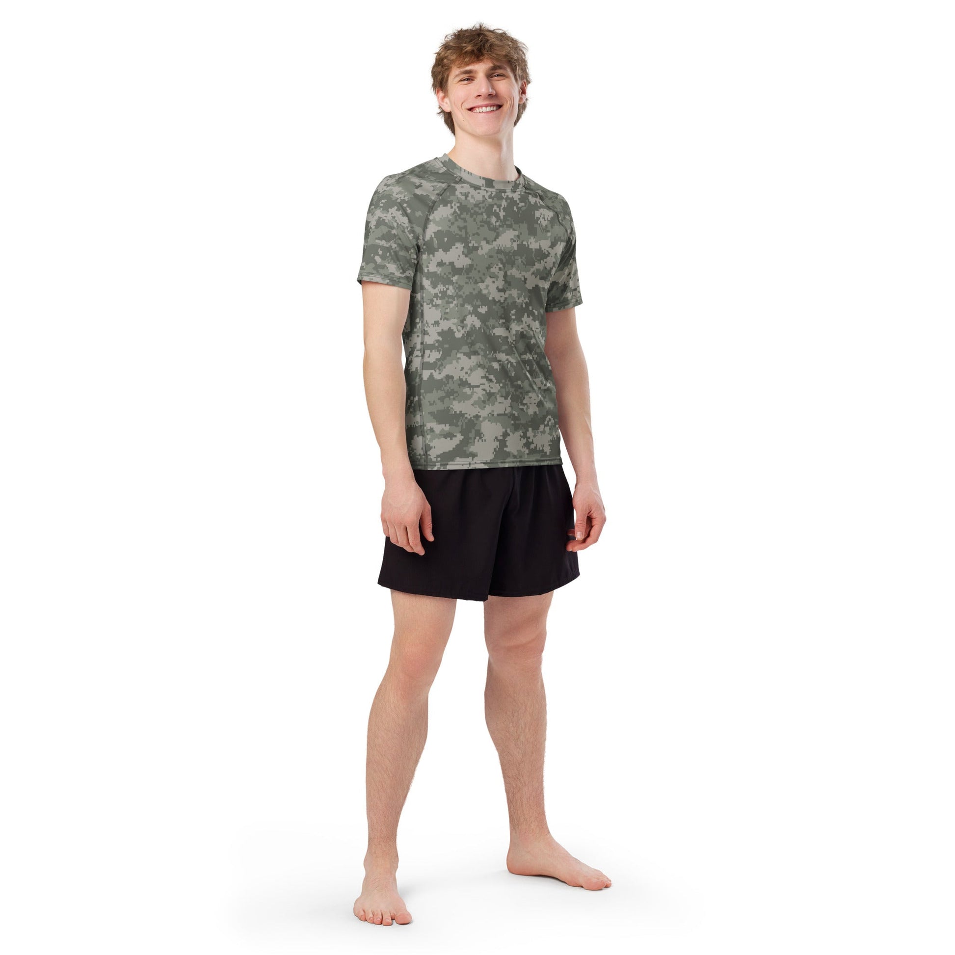American Digital Army Combat Uniform (ACU) CAMO Mens Short-Sleeve Rash Guard