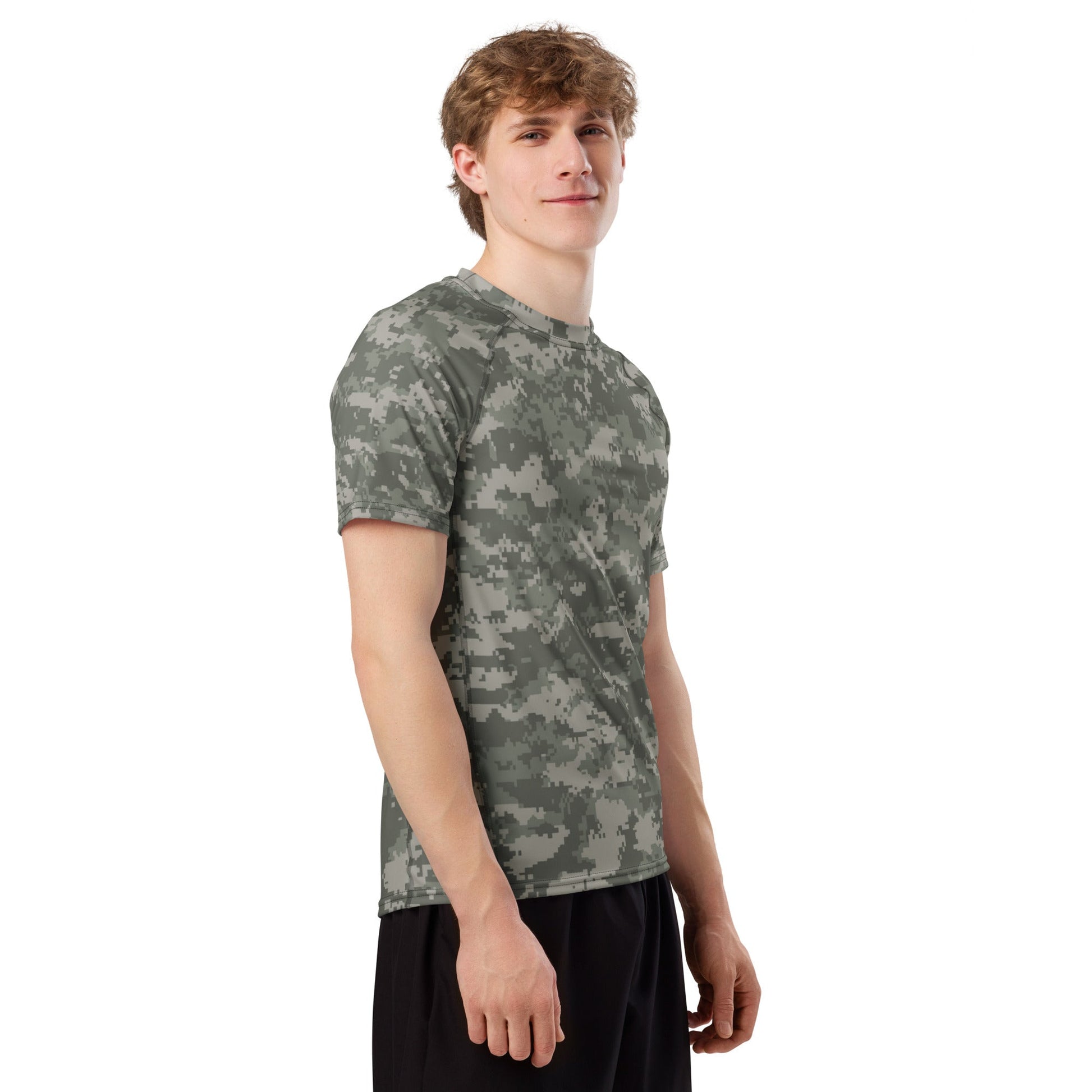 American Digital Army Combat Uniform (ACU) CAMO Mens Short-Sleeve Rash Guard