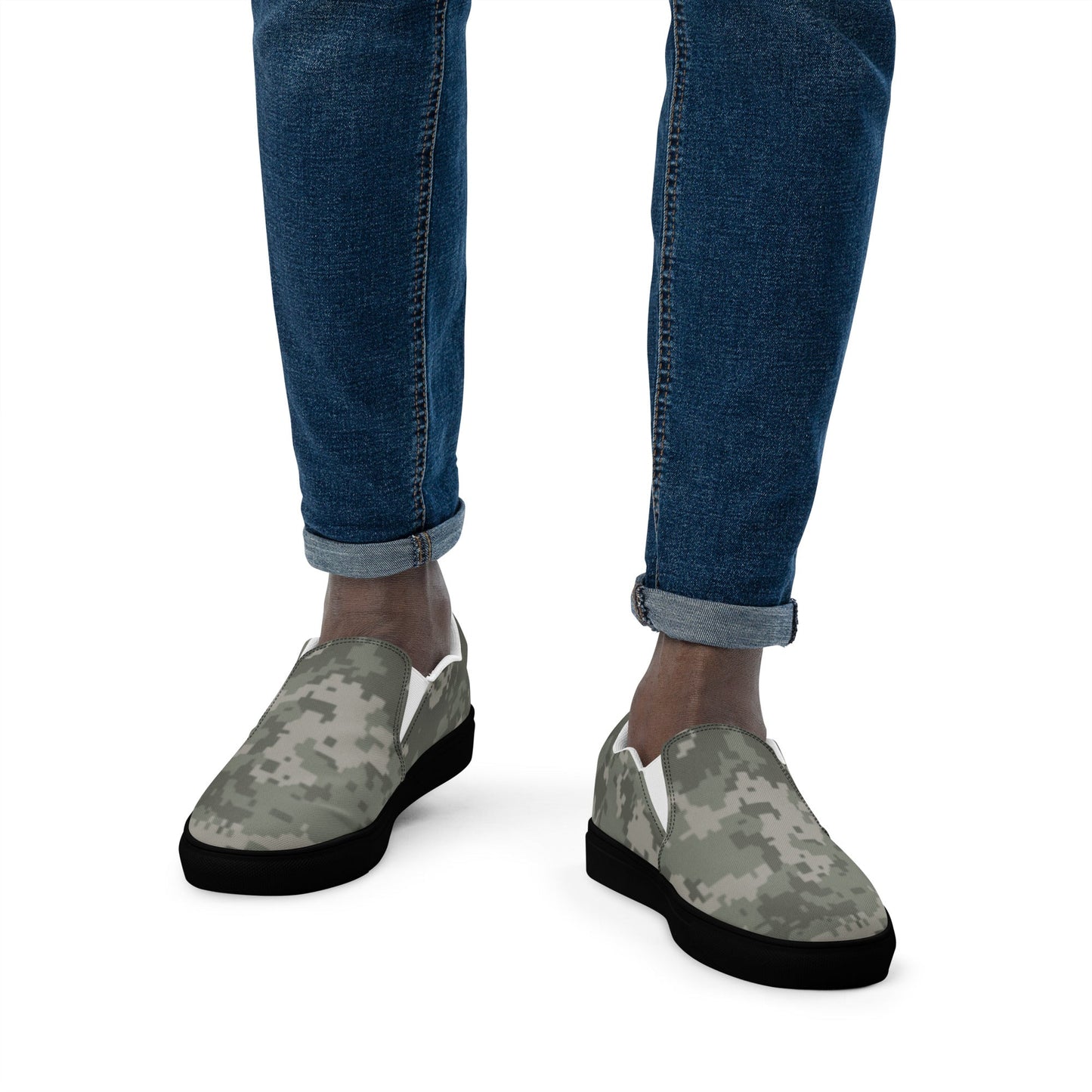 American Digital Army Combat Uniform (ACU) CAMO Mens Slip-On Canvas Shoes