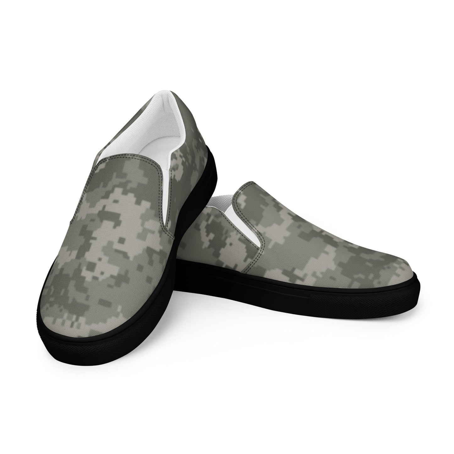 American Digital Army Combat Uniform (ACU) CAMO Mens Slip-On Canvas Shoes - 5