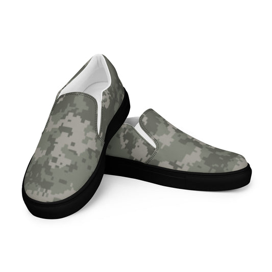 American Digital Army Combat Uniform (ACU) CAMO Mens Slip-On Canvas Shoes - 5