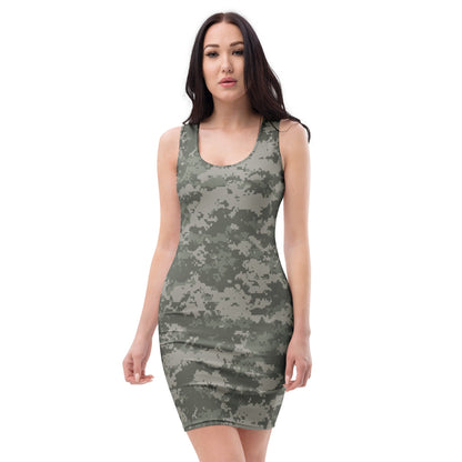 American Digital Army Combat Uniform (ACU) CAMO Womens Bodycon Dress - XS