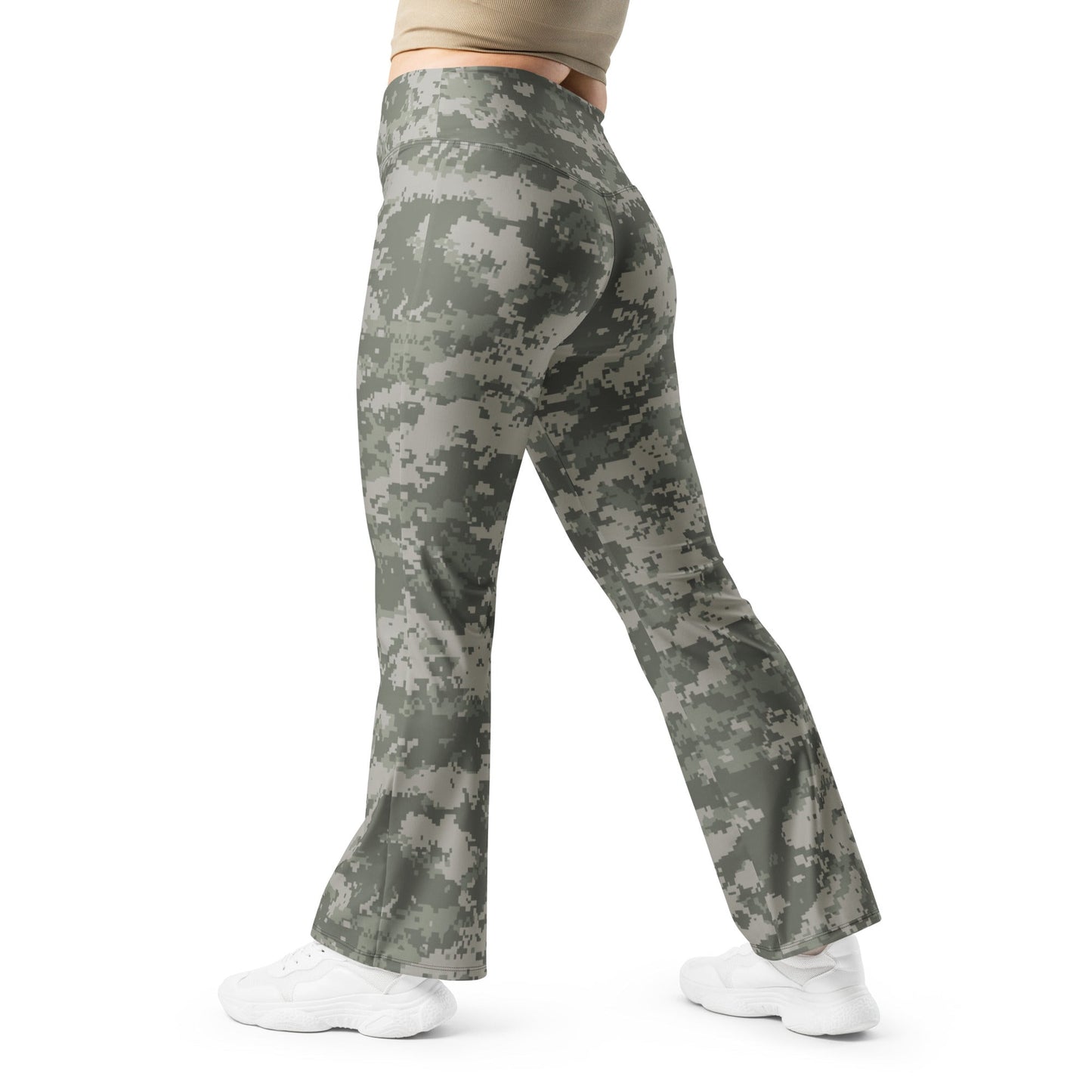 American Digital Army Combat Uniform (ACU) CAMO Womens Flare Leggings - 2XS