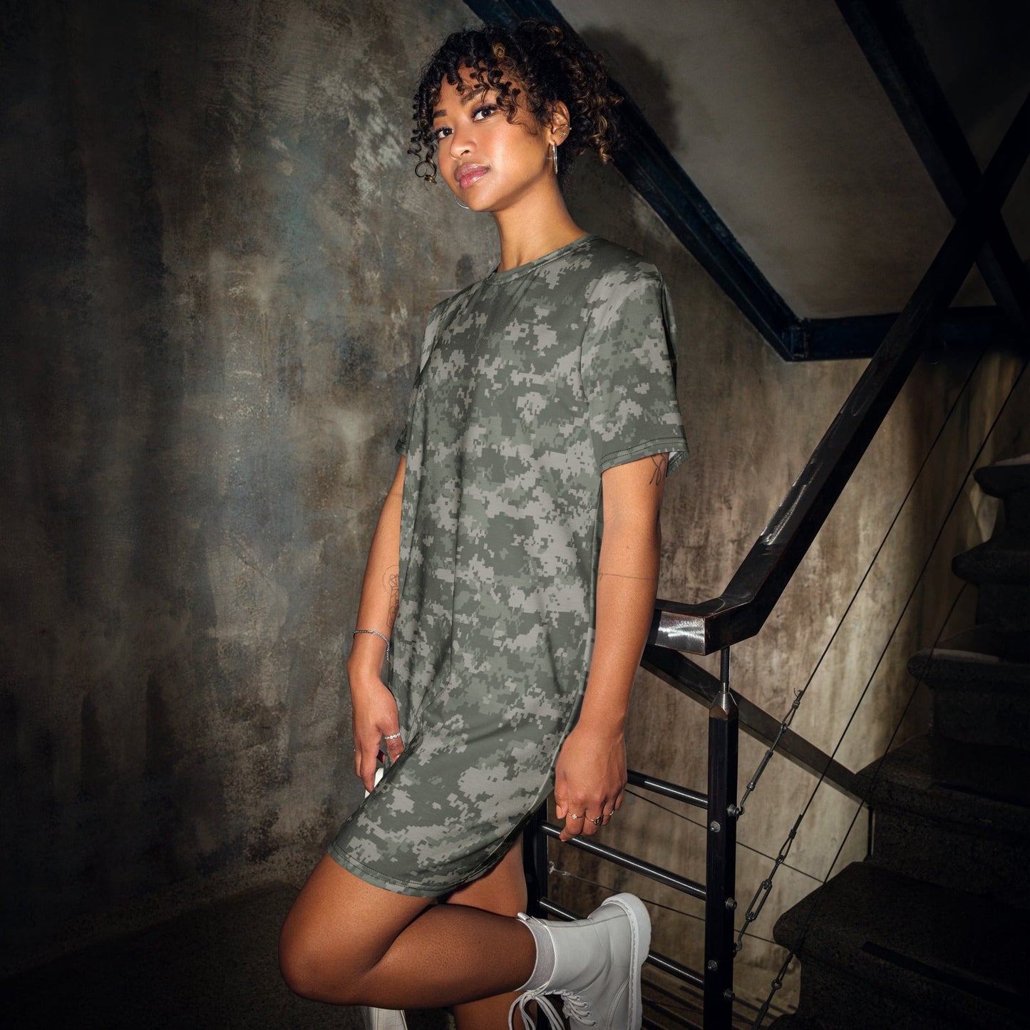 American Digital Army Combat Uniform (ACU) CAMO Womens T-Shirt Dress - 2XS