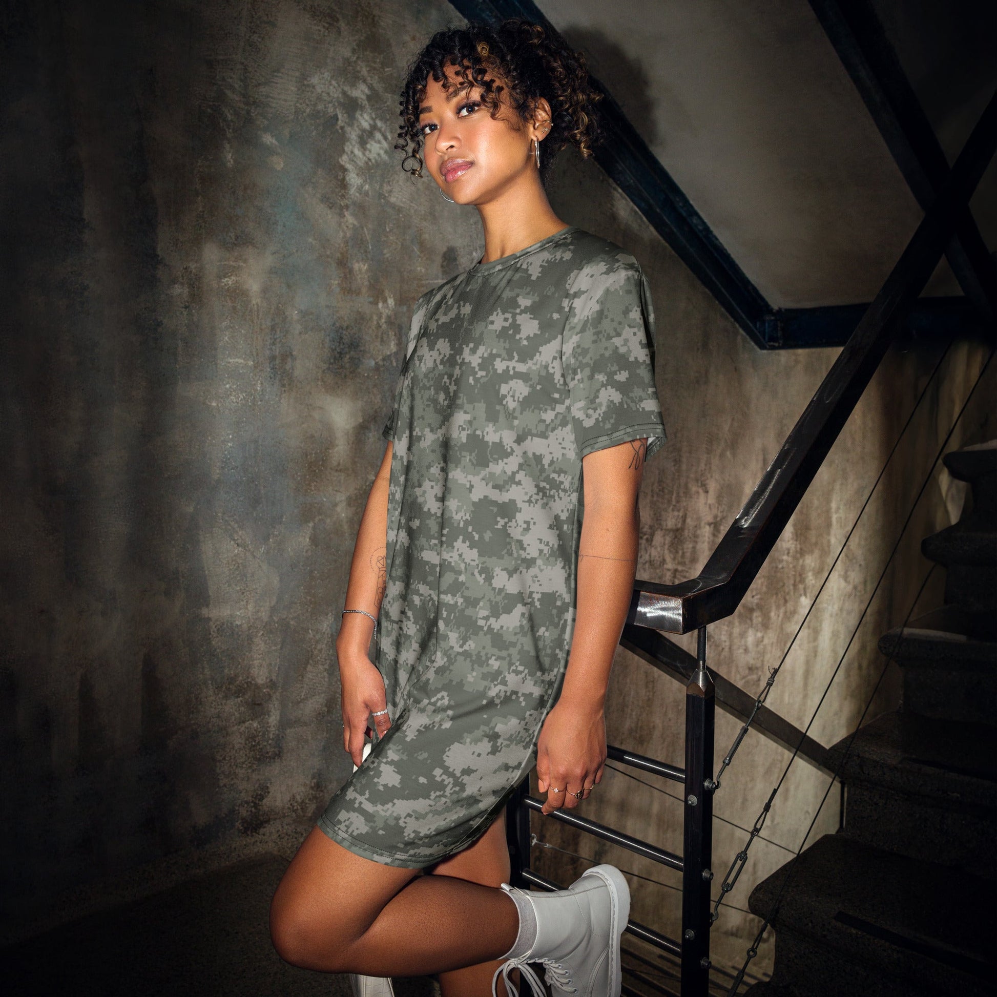 American Digital Army Combat Uniform (ACU) CAMO Womens T-Shirt Dress - 2XS