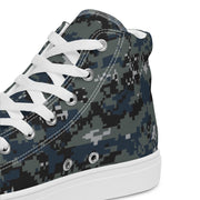 Digital Blueberry CAMO Mens High-Top Canvas Shoes