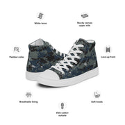Digital Blueberry CAMO Mens High-Top Canvas Shoes