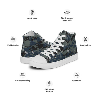 American Digital Blueberry CAMO Mens high top canvas shoes - High Top Canvas Shoes