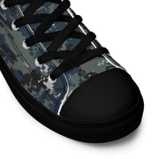 Digital Blueberry CAMO Mens High-Top Canvas Shoes