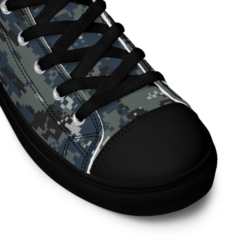 Digital Blueberry CAMO Mens High-Top Canvas Shoes