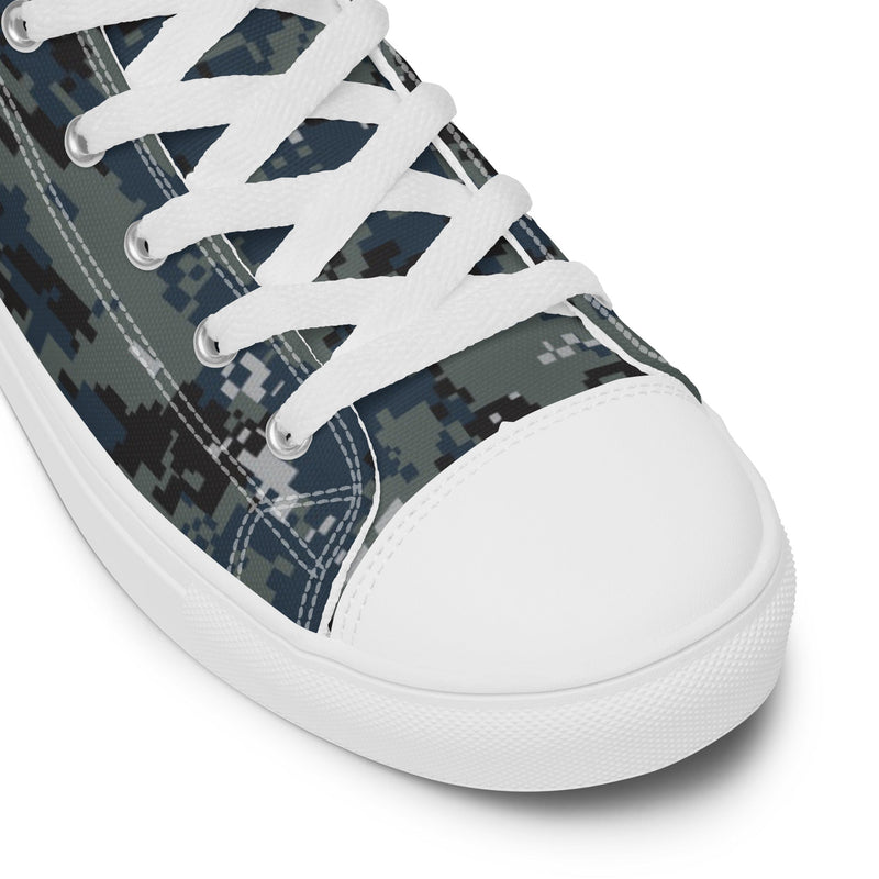 Digital Blueberry CAMO Mens High-Top Canvas Shoes