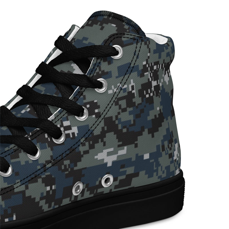 Digital Blueberry CAMO Mens High-Top Canvas Shoes