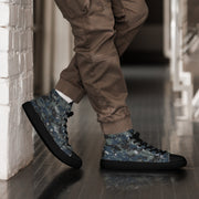 Digital Blueberry CAMO Mens High-Top Canvas Shoes - Black / 5