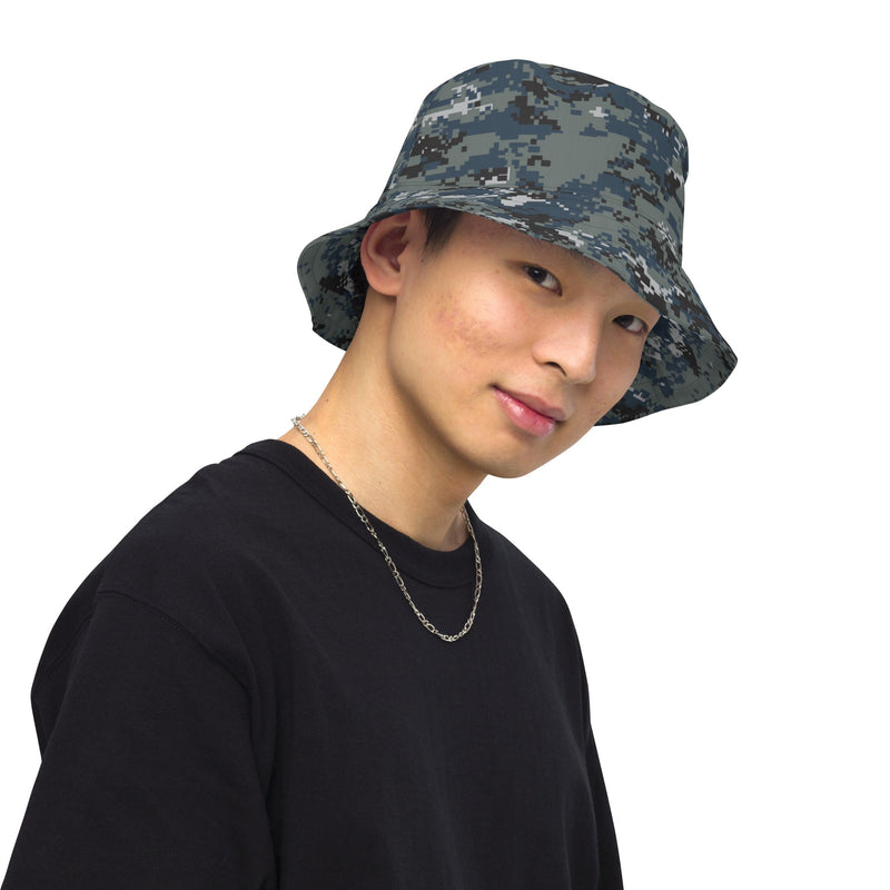 Digital Blueberry CAMO Reversible Bucket Hat - Head