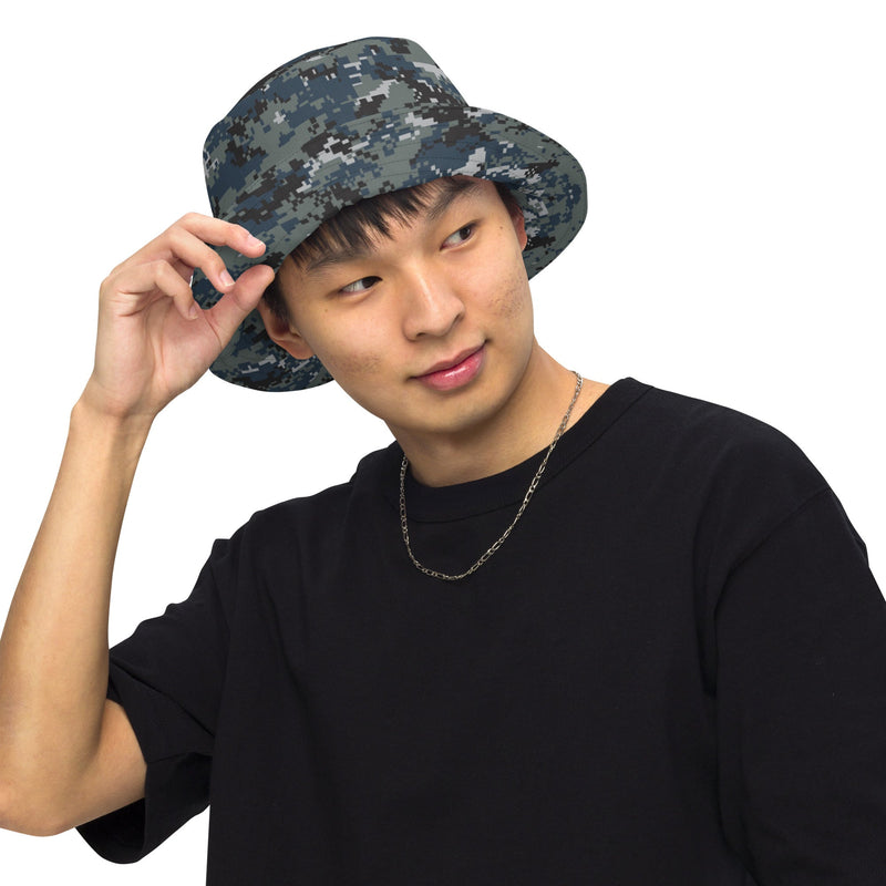 Digital Blueberry CAMO Reversible Bucket Hat - Head