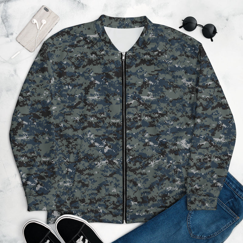 Digital Blueberry CAMO Unisex Bomber Jacket - XS