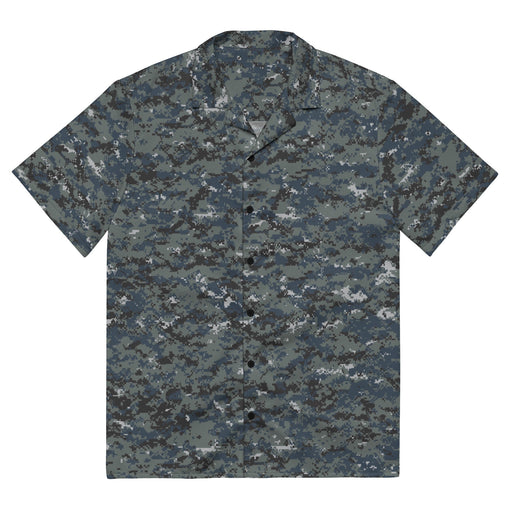 Digital Blueberry CAMO Unisex Short-Sleeve Button Shirt - 2XS - Button-Up