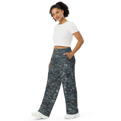 American Digital Blueberry CAMO unisex wide-leg pants - Wide-leg Pants