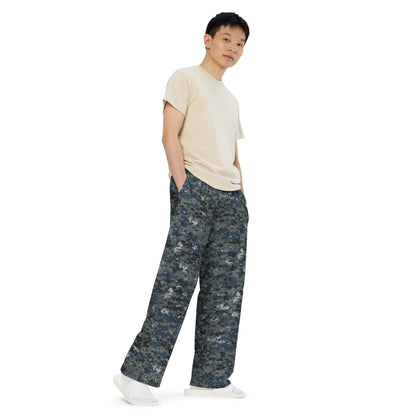 American Digital Blueberry CAMO unisex wide-leg pants - Wide-leg Pants