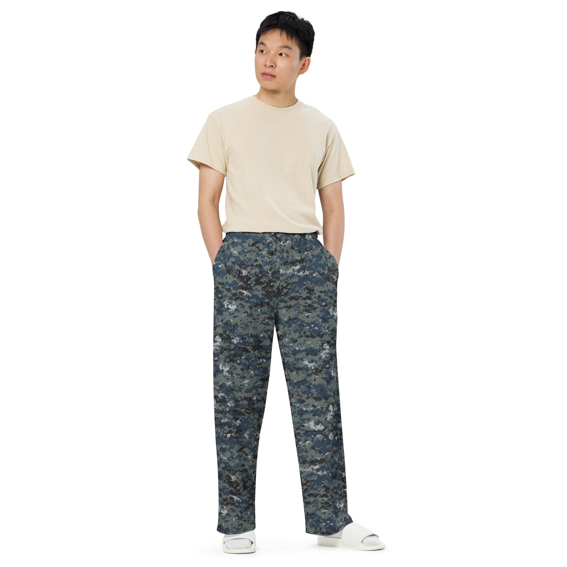 American Digital Blueberry CAMO unisex wide-leg pants - Wide-leg Pants