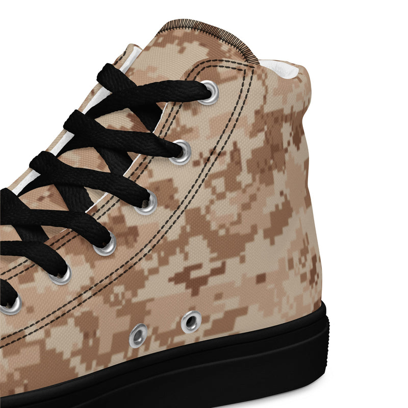 Digital Desert CAMO Mens High-Top Canvas Shoes