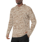 Digital Desert CAMO Mens Sunscreen Sports Hoodie With Thumb Holes