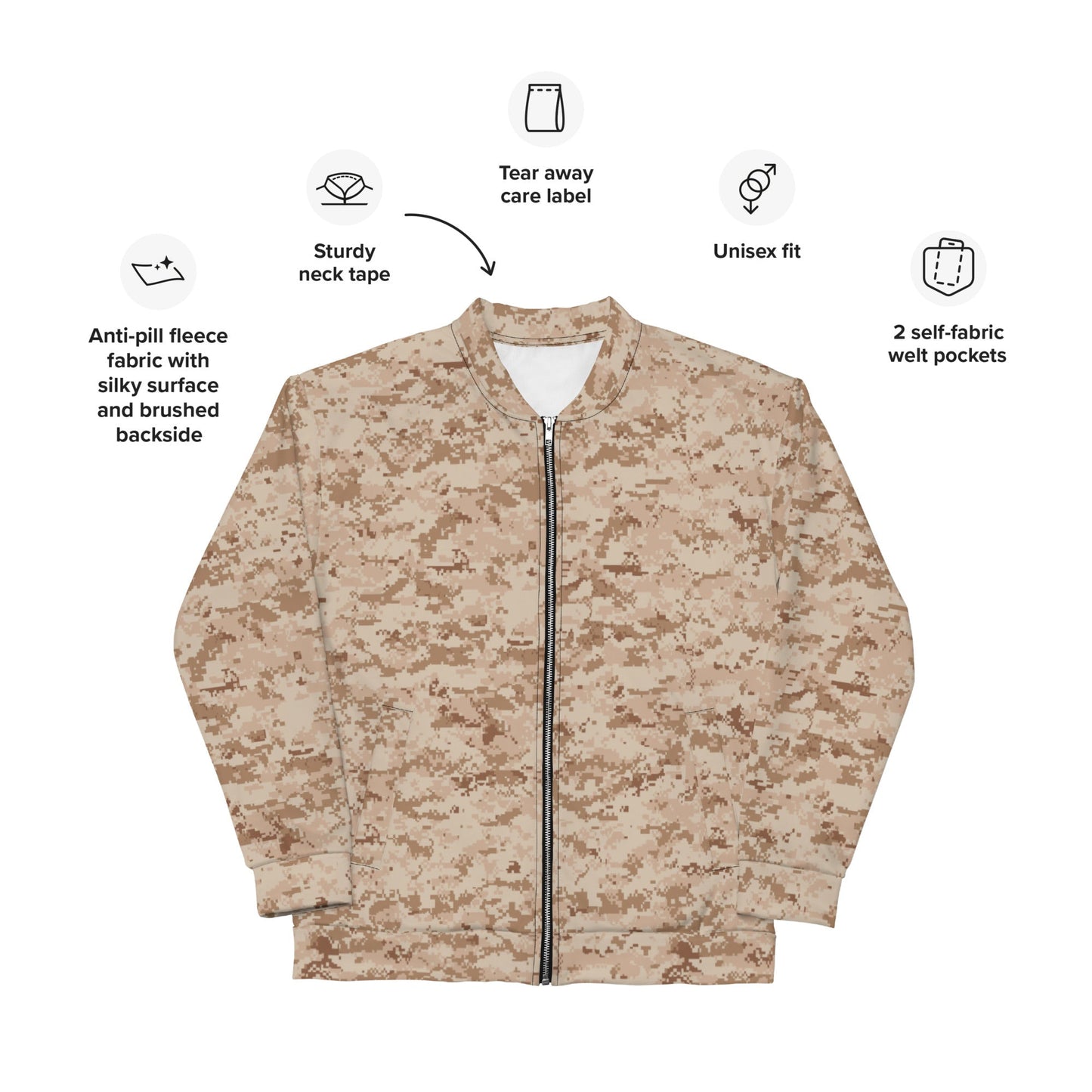 American Digital Desert CAMO Unisex Bomber Jacket - Jackets