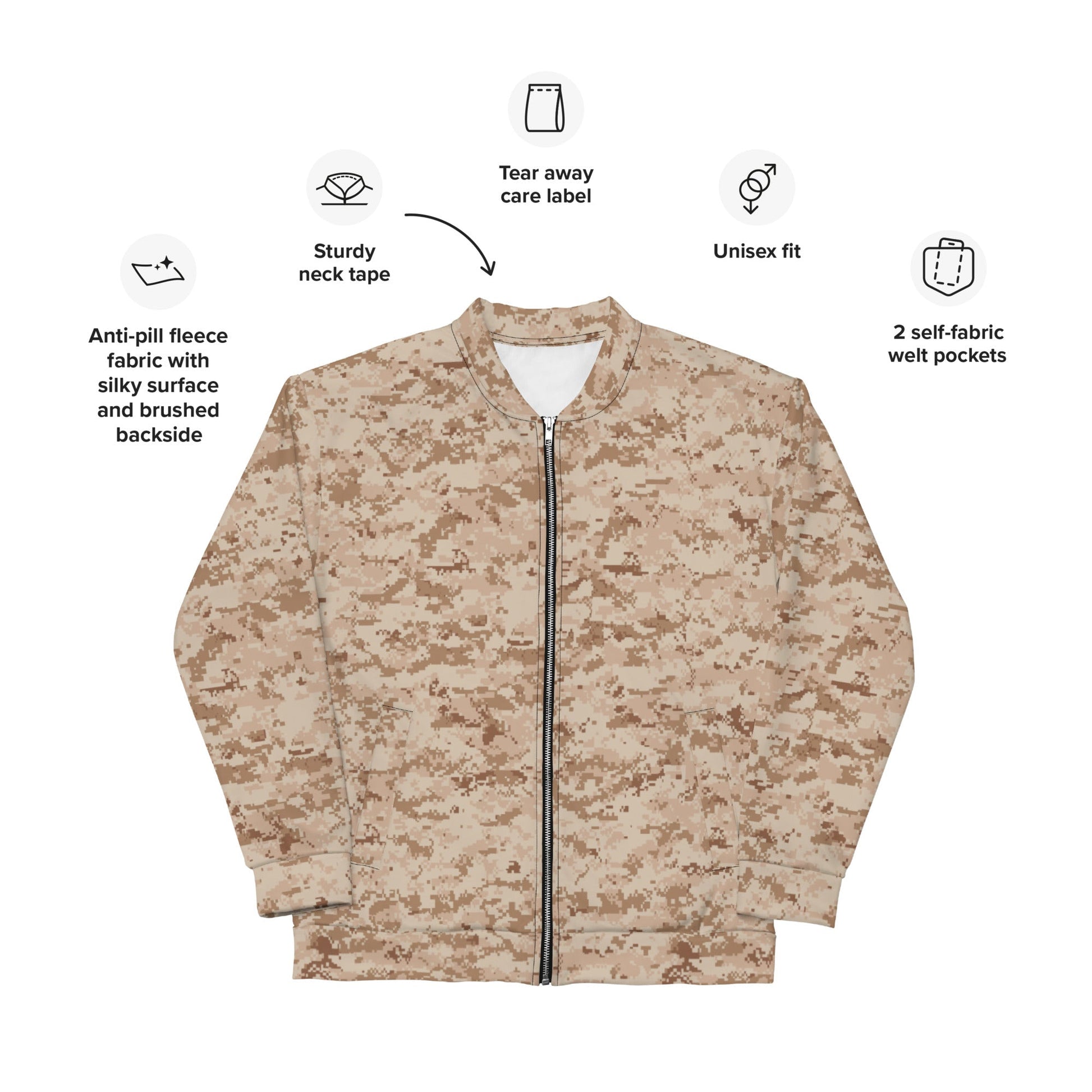 American Digital Desert CAMO Unisex Bomber Jacket - Jackets
