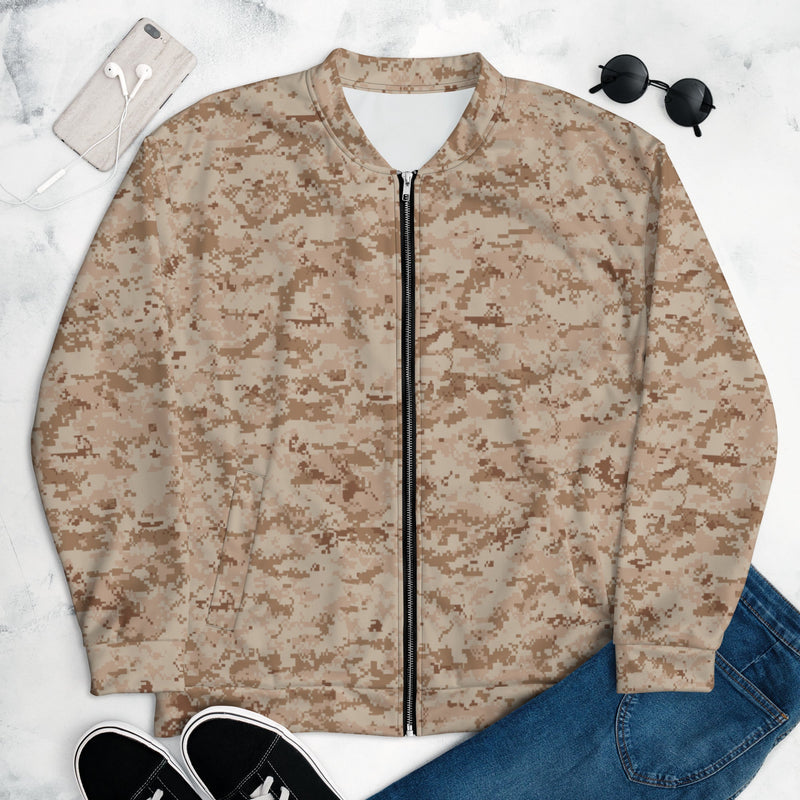 Digital Desert CAMO Unisex Bomber Jacket - XS