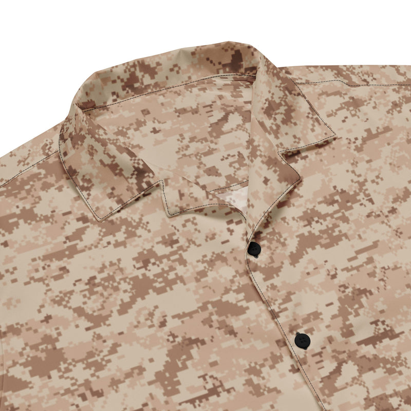 Digital Desert CAMO Unisex Short-Sleeve Button Shirt - Button-Up