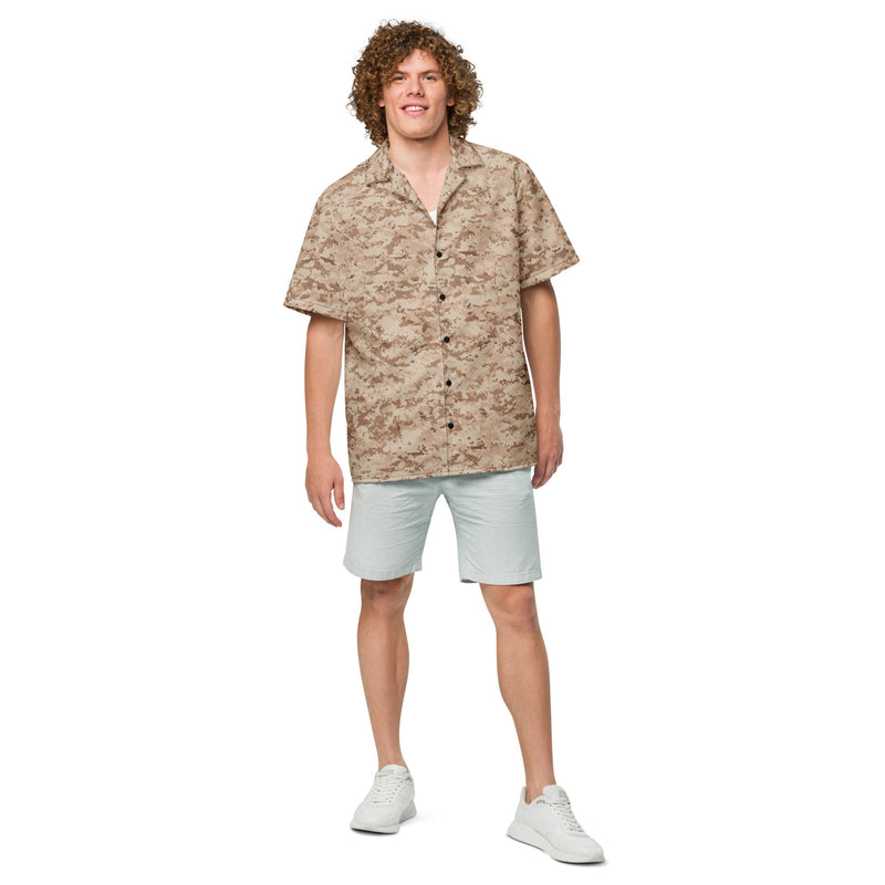 Digital Desert CAMO Unisex Short-Sleeve Button Shirt - Button-Up