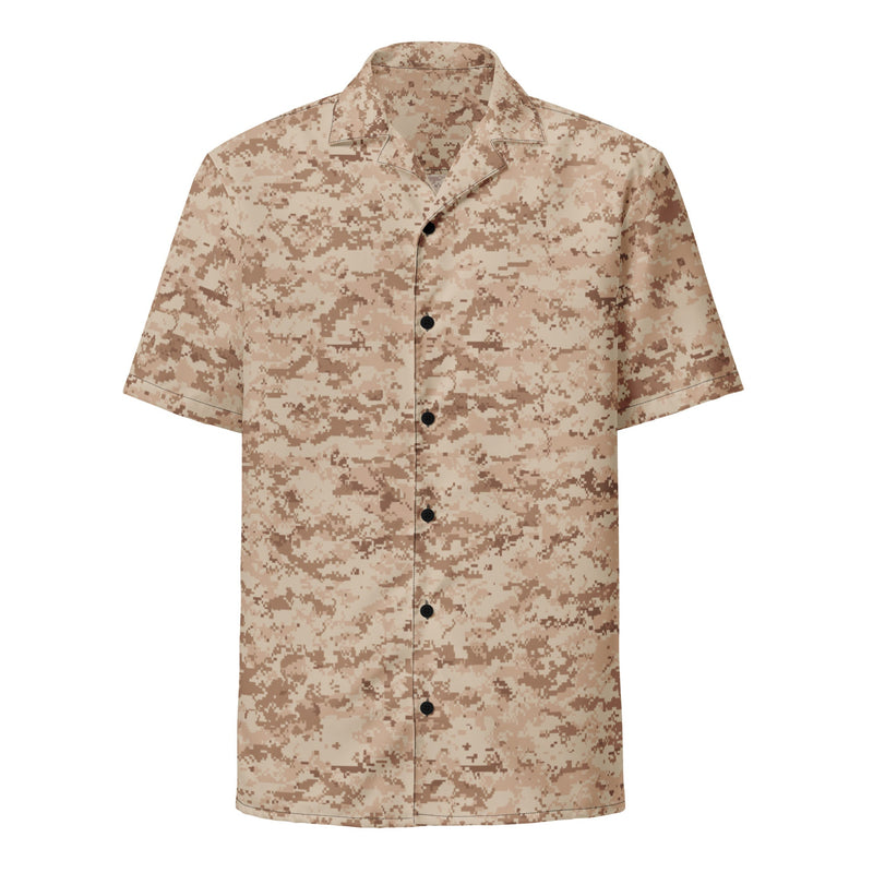 Digital Desert CAMO Unisex Short-Sleeve Button Shirt - Button-Up