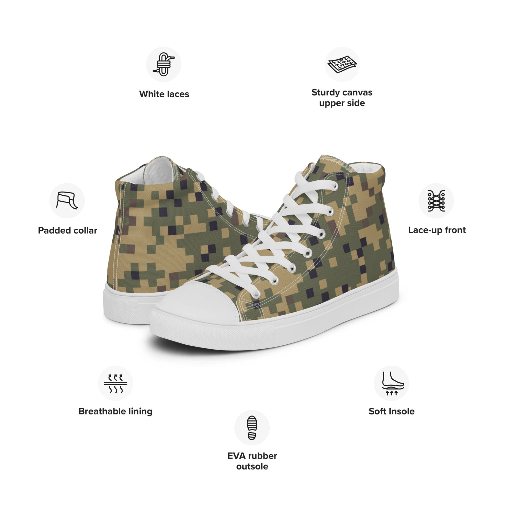 American Digital Dual-Tex CAMO Mens high top canvas shoes - High Top Canvas Shoes
