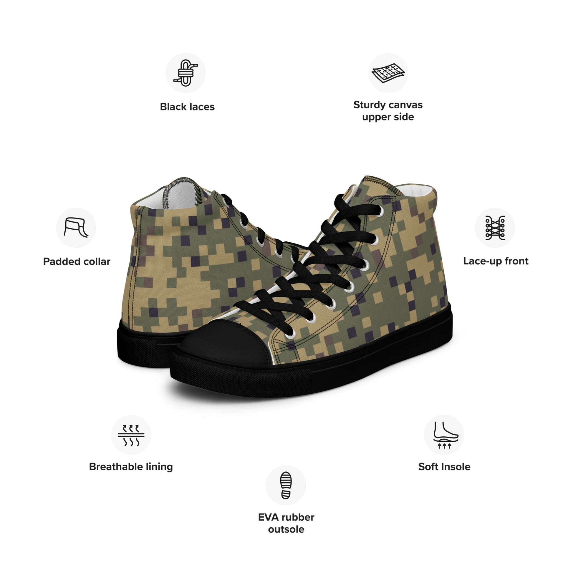 American Digital Dual-Tex CAMO Mens high top canvas shoes - High Top Canvas Shoes