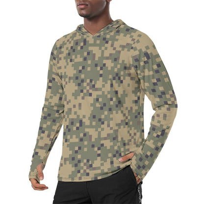 American Digital Dual-Tex CAMO Mens Sunscreen Sports Hoodie With Thumb Holes - S / White - Hoodies