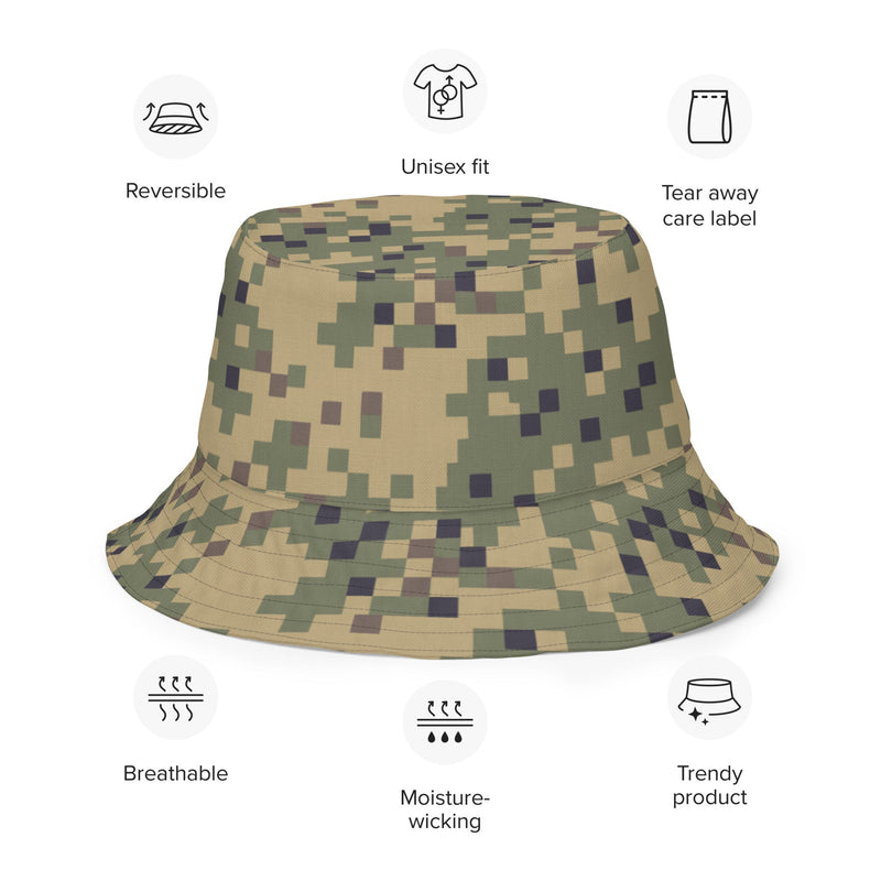 Digital Dual-Tex CAMO Reversible Bucket Hat - Head