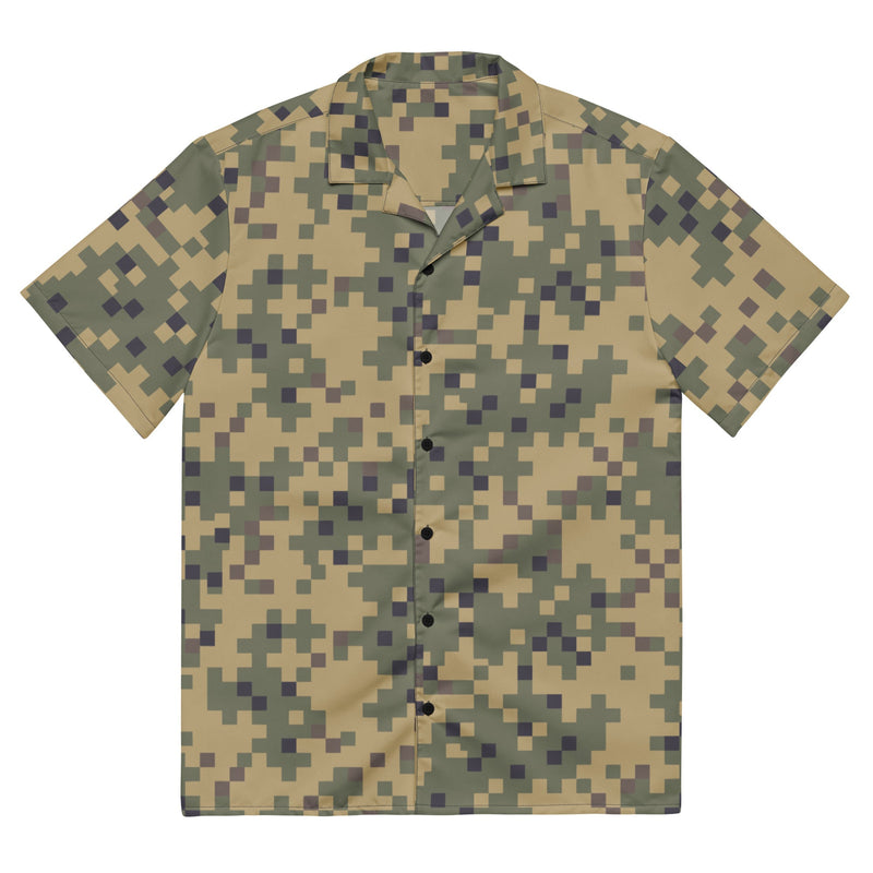 Digital Dual-Tex CAMO Unisex Short-Sleeve Button Shirt - 2XS - Button-Up