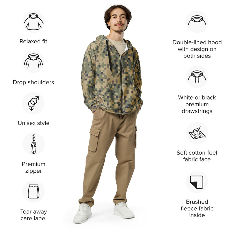 Digital Dual-Tex CAMO Unisex Zip Hoodie