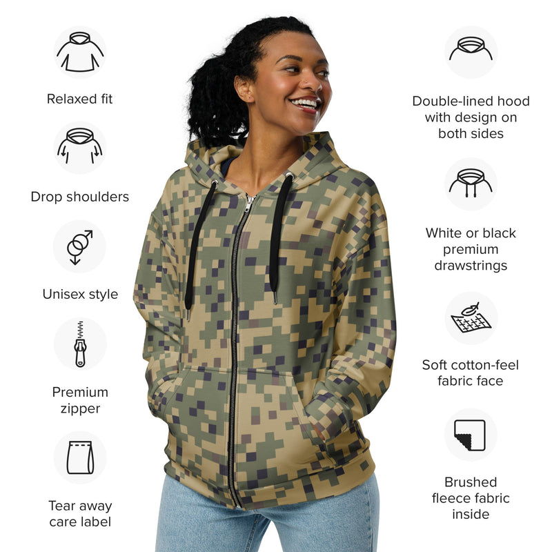 Digital Dual-Tex CAMO Unisex Zip Hoodie