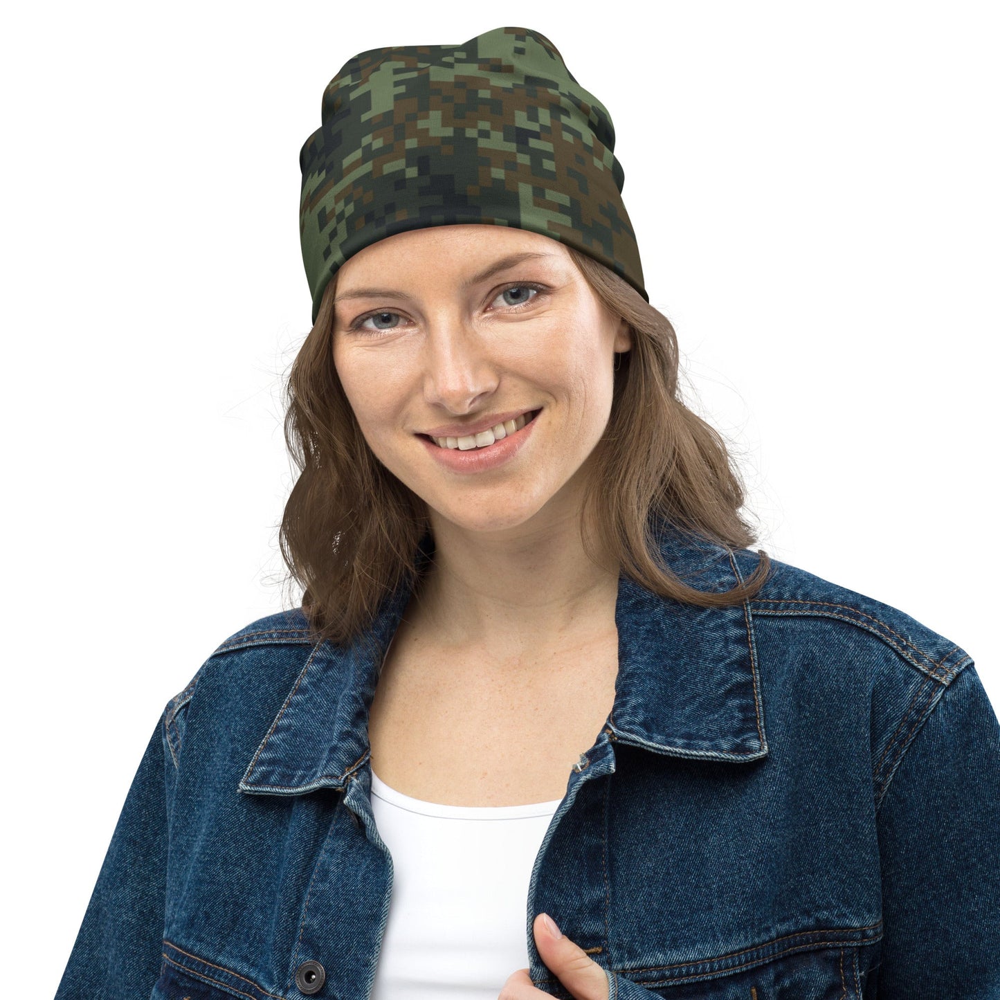 American Digital Dual-Tex Woodland CAMO Beanie