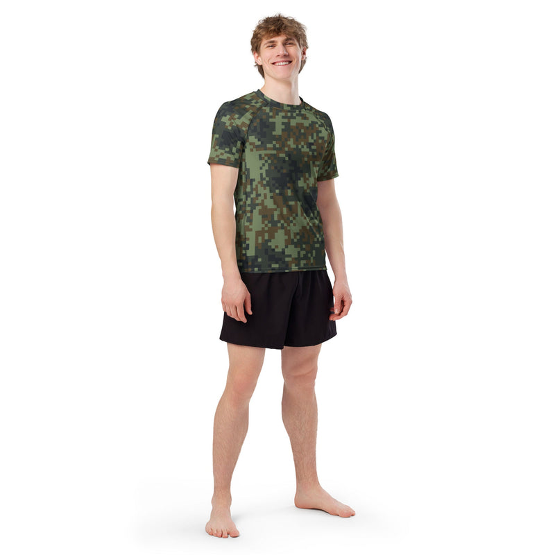 Digital Dual-Tex Woodland CAMO Mens Short-Sleeve Rash Guard