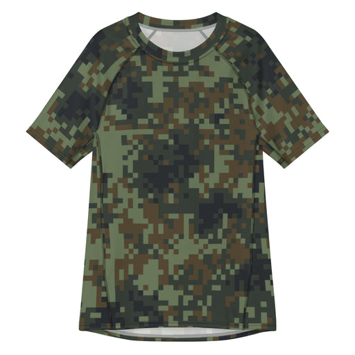 Digital Dual-Tex Woodland CAMO Mens Short-Sleeve Rash Guard - 2XS - SS