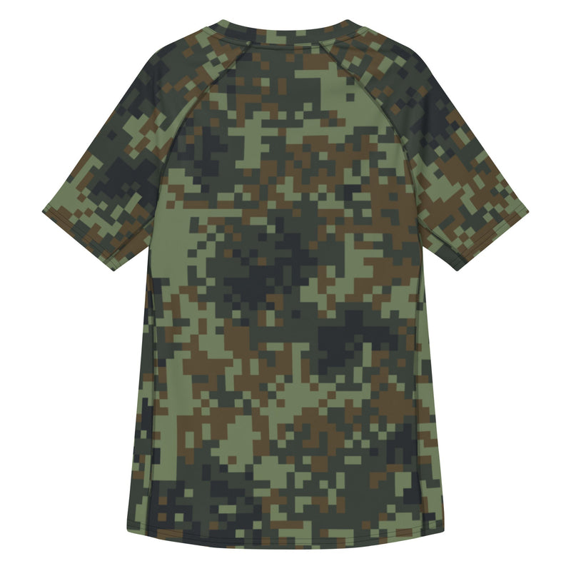 Digital Dual-Tex Woodland CAMO Mens Short-Sleeve Rash Guard